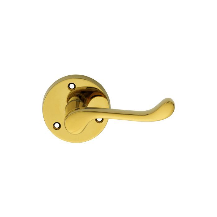 Carlisle Brass DL56 Polished Brass Victorian Scroll Lever on Round Rose